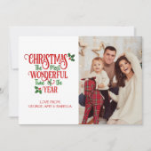 クリスマス最も素晴らしい季節の写真 カード (正面)