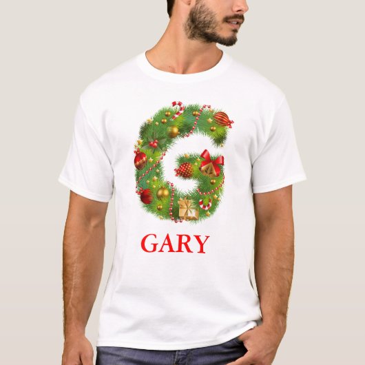 クリスマス最初のGのモノグラムのTシャツ Tシャツ (正面)