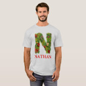 クリスマス最初のNのモノグラムのTシャツ Tシャツ (正面フル)