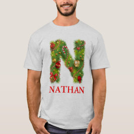 クリスマス最初のNのモノグラムのTシャツ Tシャツ