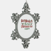 クリスマス最高ののフィッシャーが スノーフレークピューターオーナメント (左)