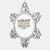 クリスマス最高ののフィッシャーが スノーフレークピューターオーナメント (右)