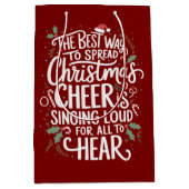 クリスマス最高のの応援休暇を広げる方法 ミディアムペーパーバッグ (正面)