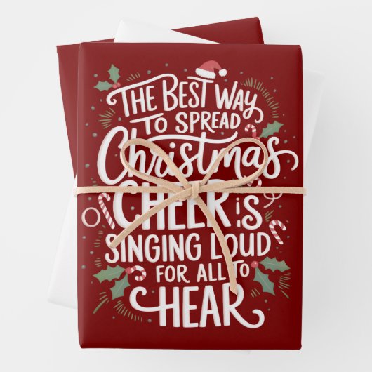 クリスマス最高のの応援休暇を広げる方法 ラッピングペーパーシート (インサイチュ)