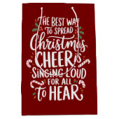 クリスマス最高のの応援小妖精や小人のクリスマスを広げる方法 ミディアムペーパーバッグ (正面)