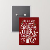 クリスマス最高のの応援小妖精や小人のクリスマスを広げる方法 缶バッジ (正面/裏面)