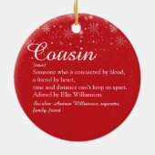 クリスマス最高のはいとこの定義の雪の結晶 セラミックオーナメント (裏面)