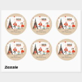 クリスマス最高のを祈る |レトロ中モダン期 ラウンドシール (シート)