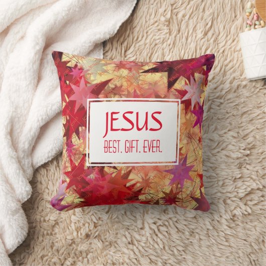 クリスマス最高のイエスギフト史上赤いピンクの星 クッション (ブランケット)