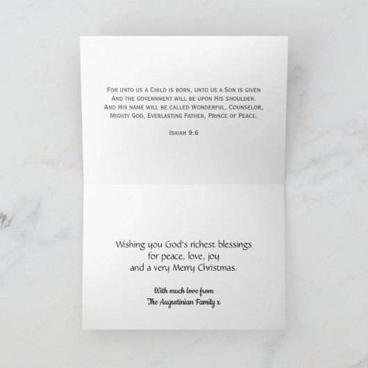 クリスマス最高のイエスギフト史上赤いピンクの星 シーズンカード (内部)