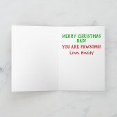 クリスマス最高のキャットパパの写真 カード (内部)