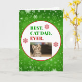 クリスマス最高のキャットパパの写真 カード (黄色い花)