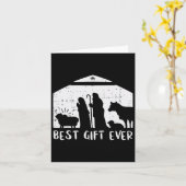 クリスマス最高のギフト出生クリスマスクリスチャン男性Wo カード (黄色い花)