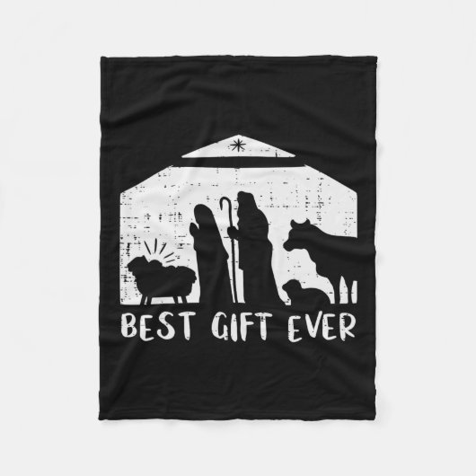 クリスマス最高のギフト出生クリスマスクリスチャン男性Wo フリースブランケット (正面)