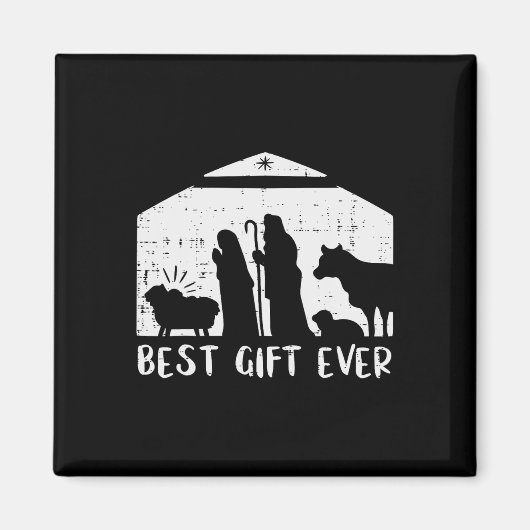 クリスマス最高のギフト出生クリスマスクリスチャン男性Wo マグネット (正面)