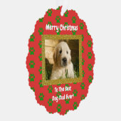 クリスマス最高のドッグパパのペットの写真 オーナメントカード (右)