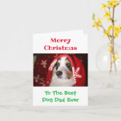 クリスマス最高のドッグパパのペットの写真 カード (黄色い花)