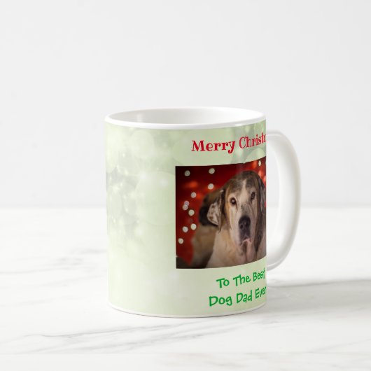 クリスマス最高のドッグパパのペットの写真 コーヒーマグカップ (正面右)