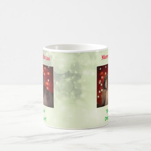 クリスマス最高のドッグパパのペットの写真 コーヒーマグカップ (中央)