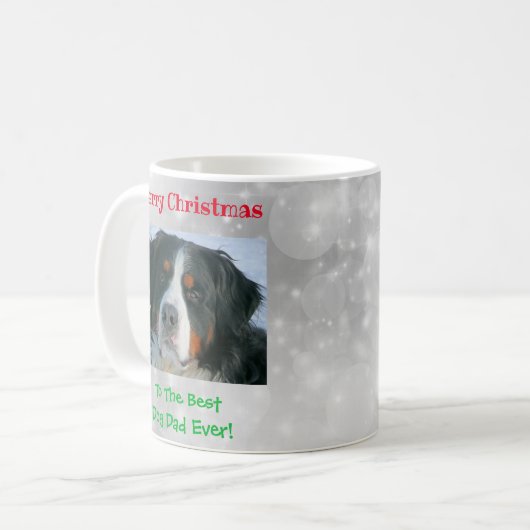 クリスマス最高のドッグパパのペットの写真 コーヒーマグカップ (正面左)