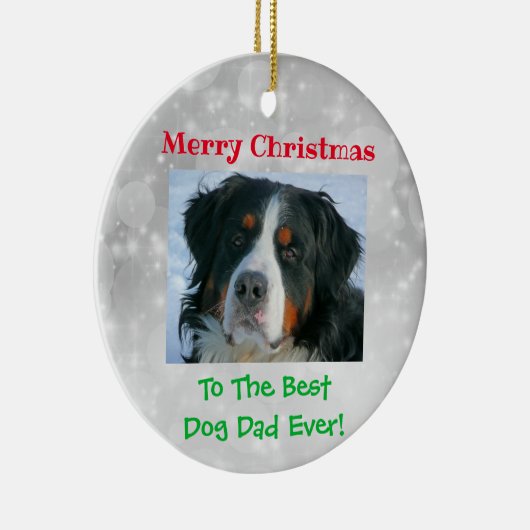 クリスマス最高のドッグパパのペットの写真 セラミックオーナメント (右)