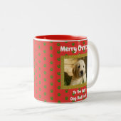 クリスマス最高のドッグパパのペットの写真 ツートーンマグカップ (正面右)