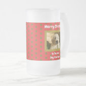 クリスマス最高のドッグパパのペットの写真 フロストグラスビールジョッキ (正面右)