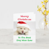 クリスマス最高のドッグママのペットの写真 カード (黄色い花)