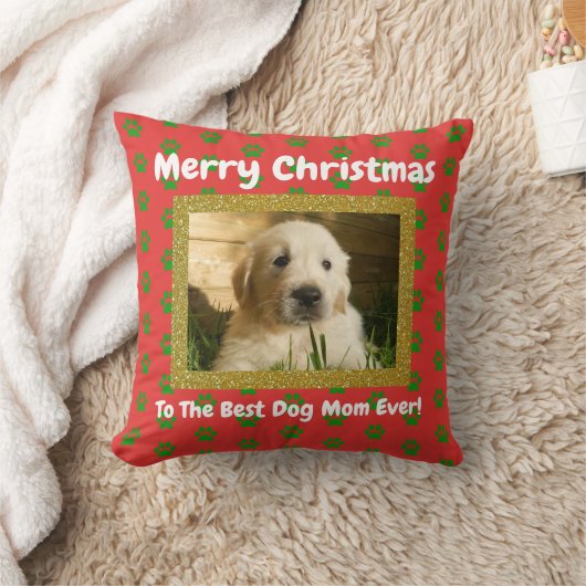 クリスマス最高のドッグママのペットの写真 クッション (ブランケット)