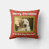 クリスマス最高のドッグママのペットの写真 クッション (裏面)
