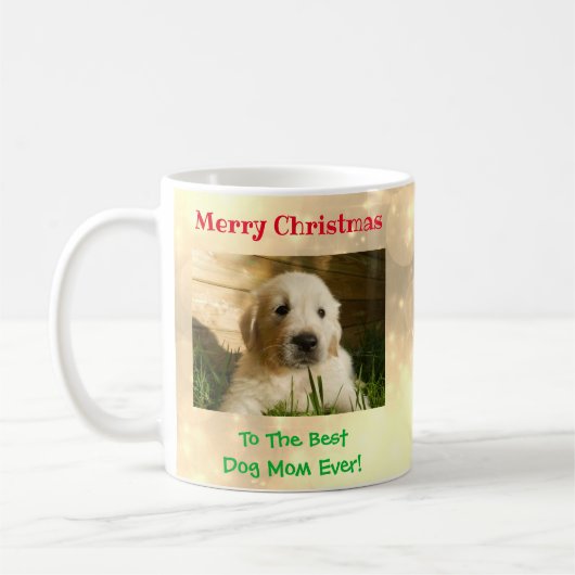 クリスマス最高のドッグママのペットの写真 コーヒーマグカップ (左)