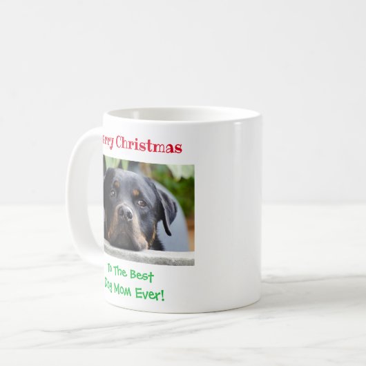 クリスマス最高のドッグママのペットの写真 コーヒーマグカップ (正面左)