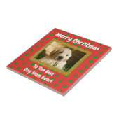 クリスマス最高のドッグママのペットの写真 タイル (側面)