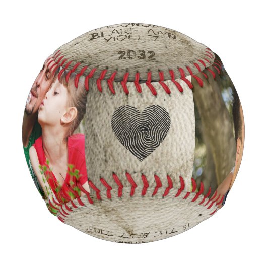 クリスマス最高のパパEver DIY Photo Collage Keepsake 野球ボール (正面)