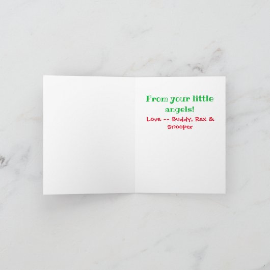 クリスマス最高のペットお母さん今までにかわいい写真 カード (内部)