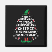 クリスマス最高の応援おもしろいクリスマスの女性を広める方法 マグネット (正面)