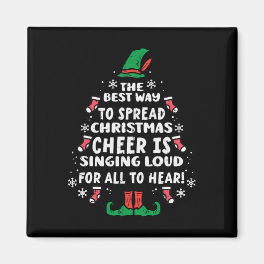 クリスマス最高の応援おもしろいクリスマスの女性を広める方法 マグネット (正面)