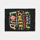 クリスマス最高の応援を広める方法は歌っている フリースブランケット (正面(横))