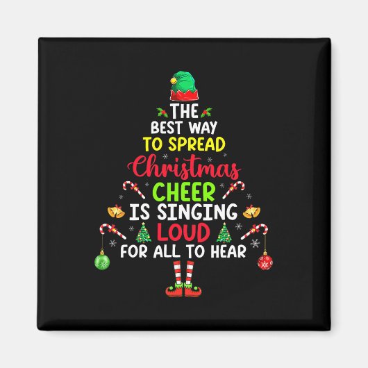 クリスマス最高の応援を広める方法は歌っている マグネット (正面)