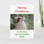 クリスマス最高の猫祖父の写真 カード (正面)