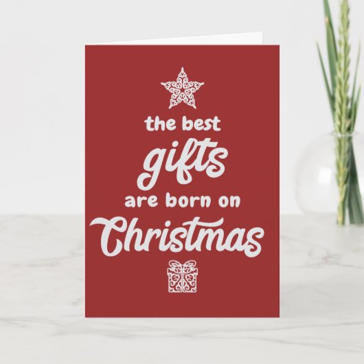 クリスマス最高の誕生日生まれ – クリスマスカードのギフト カード (正面)