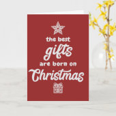 クリスマス最高の誕生日生まれ – クリスマスカードのギフト カード (黄色い花)