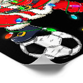 クリスマス最高 ダンシングサンタ サッカー クリスマスパジャマ ポスター (角)