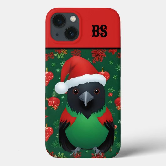 クリスマス服の黒いカラス Case-Mate iPhoneケース (裏面)