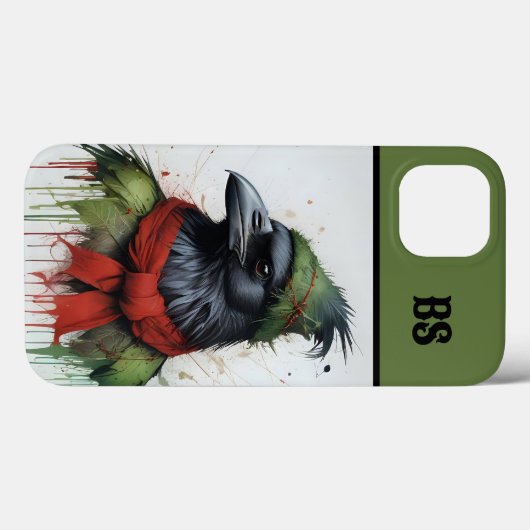 クリスマス服の黒いカラス Case-Mate iPhoneケース (裏面 (横))