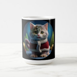 クリスマス服を着たミンスキンの子猫 コーヒーマグカップ