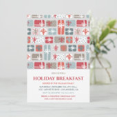 クリスマス朝食のご招待 かわいいギフトのパターン 招待状 (スタンド正面)