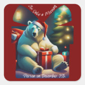 クリスマス朝 スクエアシール (正面)
