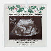 クリスマス未来おばあちゃんベビーソノグラムキープサケ ガラスオーナメント (裏面)