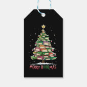 クリスマス本の愛好家の木の司書、楽しいブックマス ギフトタグ (裏面)